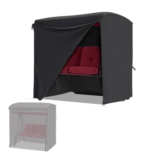 AECOJOY Outdoor Patio Porch Swing Covers Outdoor Furniture Covers Waterproof Swing Cover 2 Seater Patio Swing Cover, Black