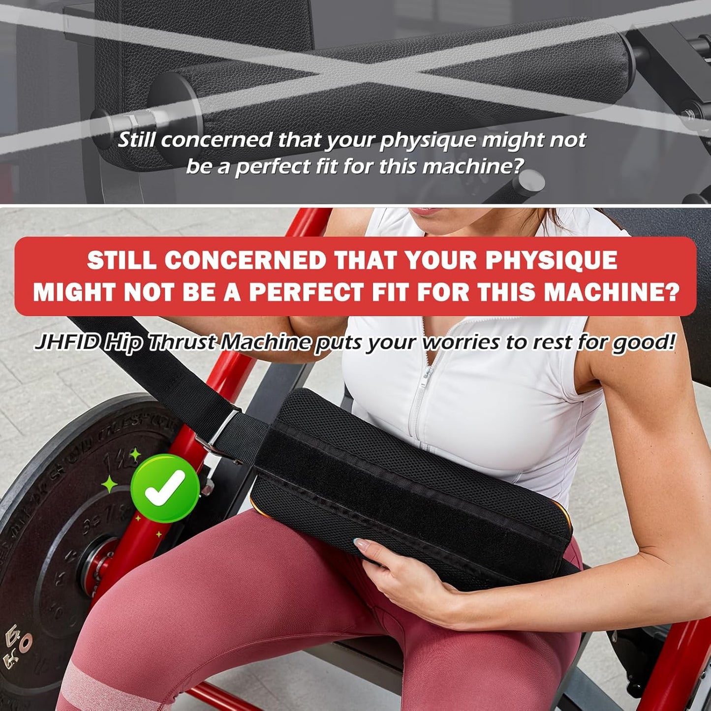 YODOLLA Hip Thrust Machine, 800LB Plate-Loaded Glute Bridge Machine with Adjustable Footboard and Weight Holder, Heavy Duty Home Gym Equipment for Glute Training