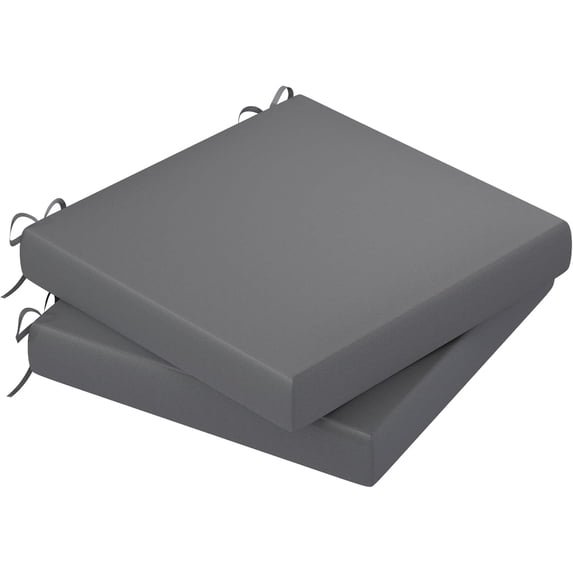 AECOJOY 19"x 19"x 3" Patio Chair Cushions Set of 2, Splashproof & Fade Resistant Outdoor Chair Cushions Square Thick Outdoor Furniture Cushions in Dark Grey