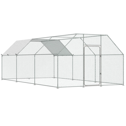 AECOJOY Large Metal Chicken Coop, Chicken Pen for 15-20 Chickens(171 Sq.Ft Shaded), Poultry Fence Outdoor Walk in Chicken Run for Duck or Rabitt, 1.26 Diameter
