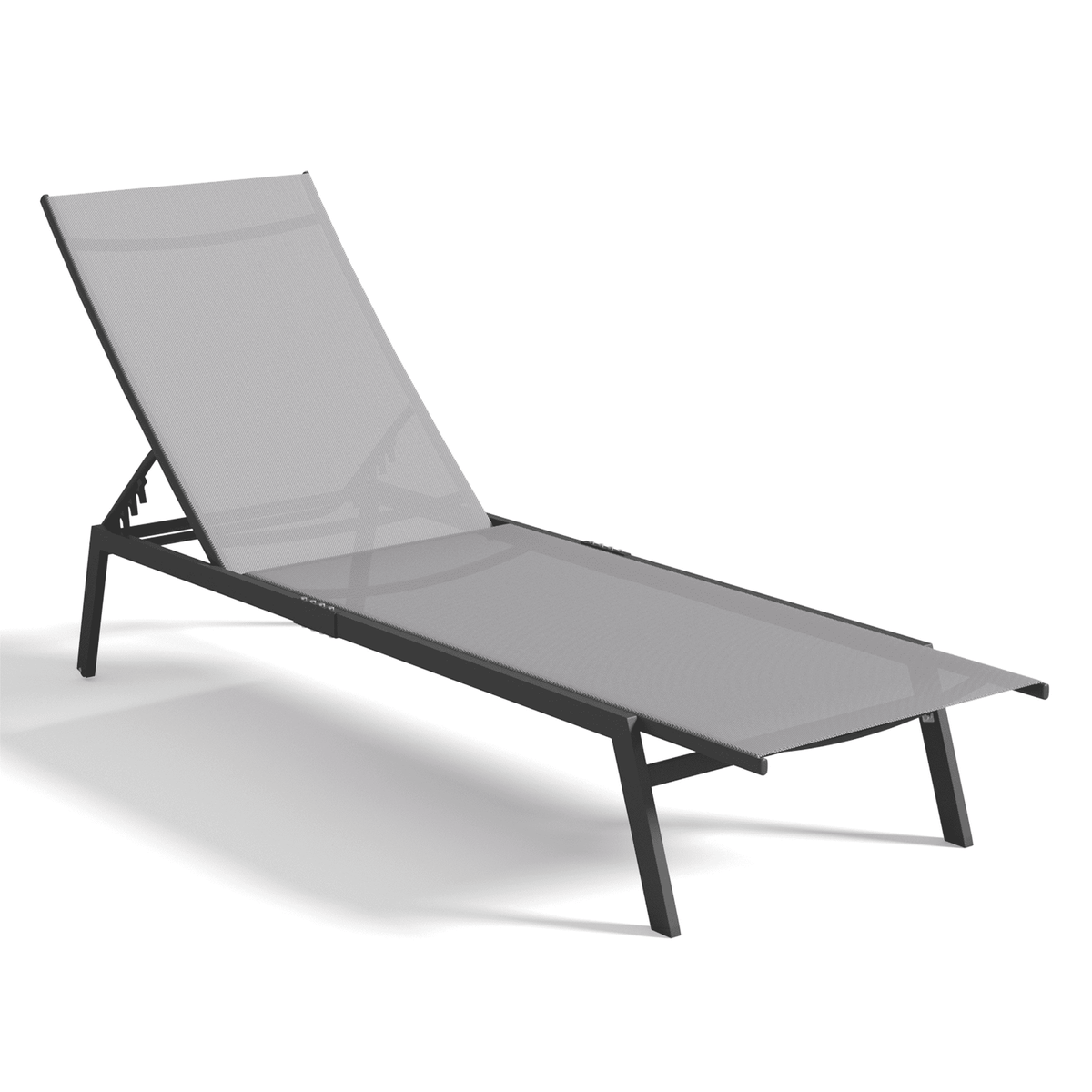 AECOJOY Patio Adjustable Lounge Chair Recliner with Wheels - Dark Gray