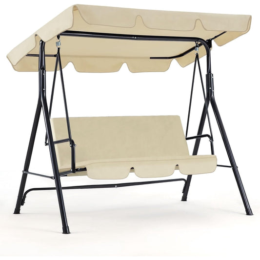AECOJOY Stainless Steel Porch Swing - Beige