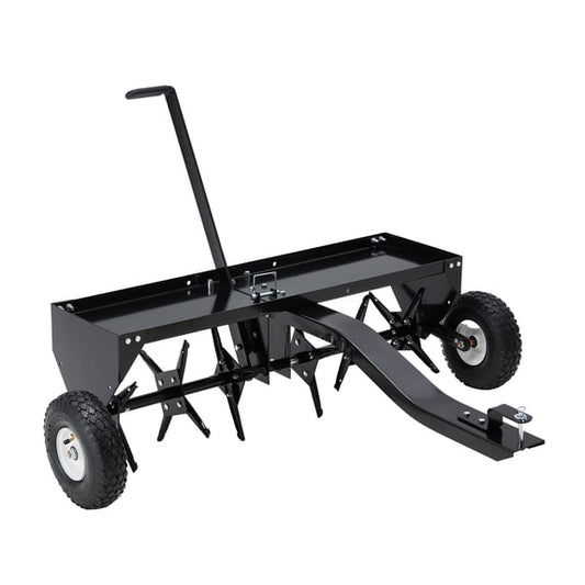 JFHID 40" Tow Behind Plug Aerator, Lawn Aerator Tow Behind with Universal Hich for Lawn, Garden, Farm
