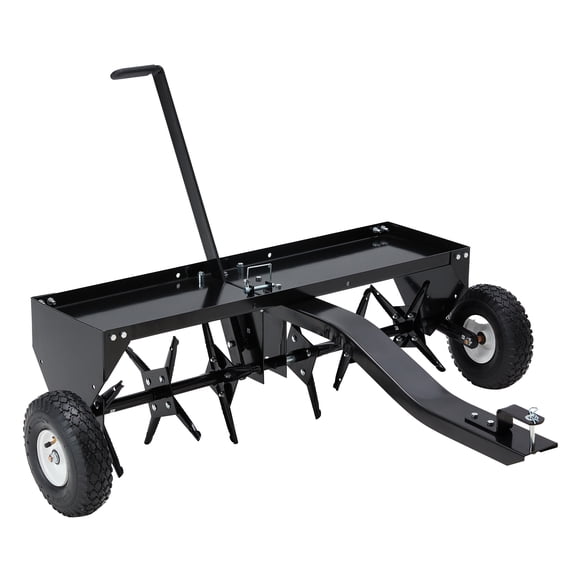 JFHID 48" Tow Behind Plug Aerator, Lawn Aerator Tow Behind with Universal Hich for Lawn, Garden, Farm