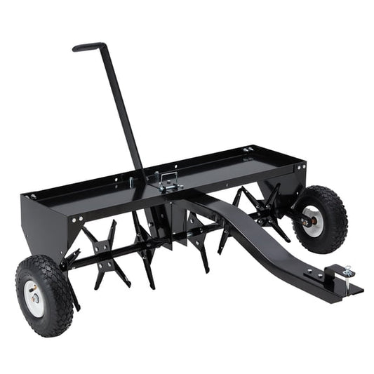 JFHID 48" Tow Behind Plug Aerator, Lawn Aerator Tow Behind with Universal Hich for Lawn, Garden, Farm