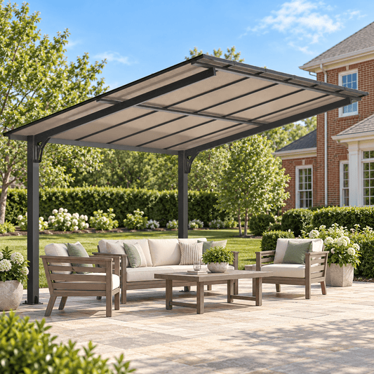 YODOLLA 12x10ft Freestanding Hardtop Gazebo with Roof, Heavy Duty Outdoor Pergola for Patio and Deck