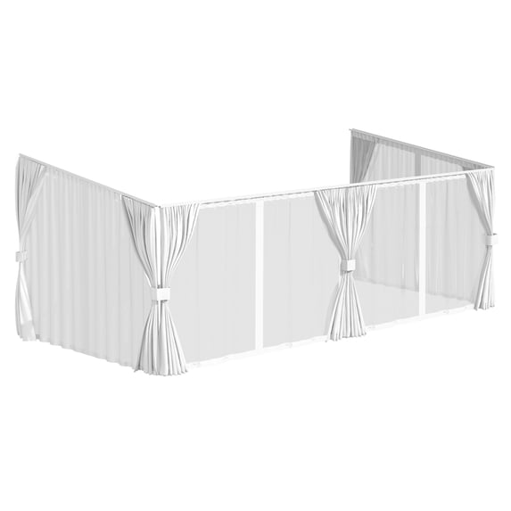 YODOLLA 20x10 White Curtain and Mosquito Netting Set for Gazebo