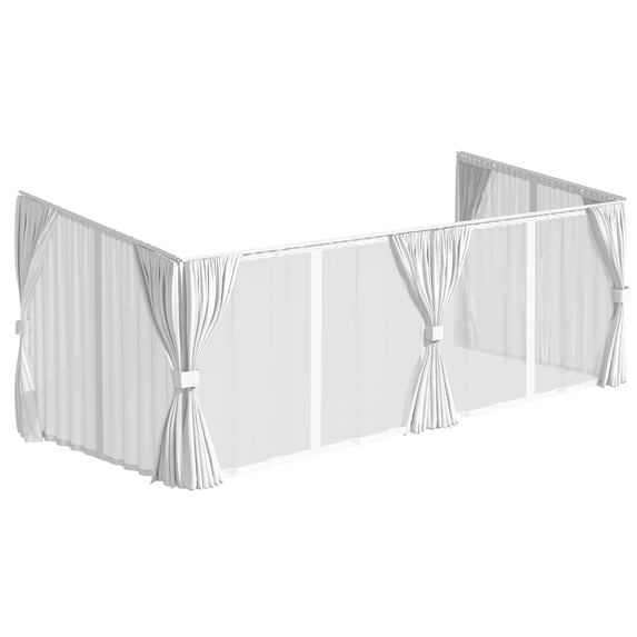 YODOLLA 20x8 White Curtain and Mosquito Netting Set for Gazebo