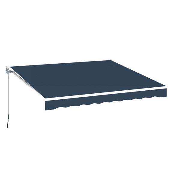 YODOLLA 8.2'×6.5' Manual Retractable Awning Sun Shade Patio Awning Cover Outdoor Patio Canopy Sunsetter Deck Awnings with Manual Crank Handle, Dark Blue
