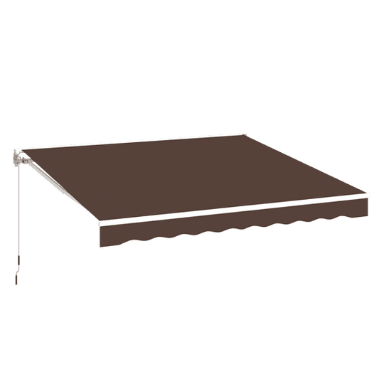 YODOLLA 8.2'×6.5' Manual Retractable Awning Sun Shade Patio Awning Cover Outdoor Patio Canopy Sunsetter Deck Awnings with Manual Crank Handle, Brown