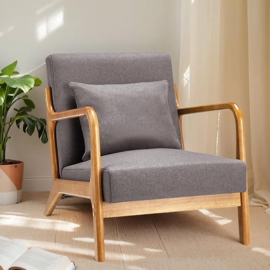 YODOLLA Mid-Century Accent Chair Living Room Arm Chair, Gray