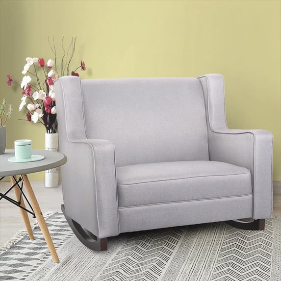YODOLLA Nursery Rocking Chair Upholstered Glider Rocker Chair nursery furniture Gray