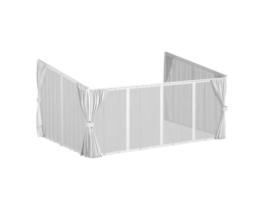 YODOLLA 16x12 White Curtain and Mosquito Netting Set for Gazebo