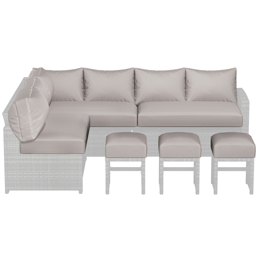 AECOJOY Outdoor Cushions, 4 inch Patio Cushions for Outdoor Furniture, Replacement Cushions Fits 7-Seats Sectional Rattan Conversation Set, Splashproof, Memory Foam Cushions and Covers in Light Grey