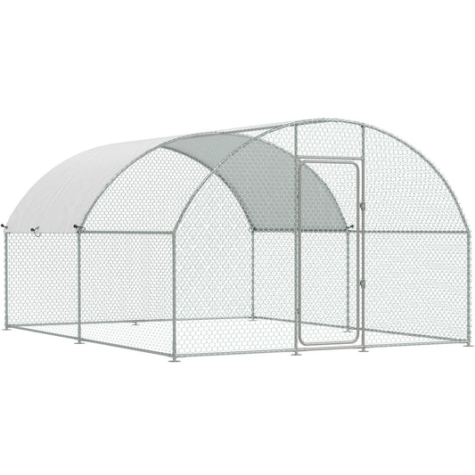 YODOLLA 130 Sq.Ft Large Walk-in Metal Chicken Cage Round-Top Chicken Coop Run for 10 Chicken or More