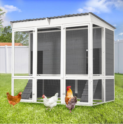 YODOLLA Chicken Coop,Large Wooden Chicken Hutch with 4 Nesting Boxes for 6 8 Chickens for Backyard