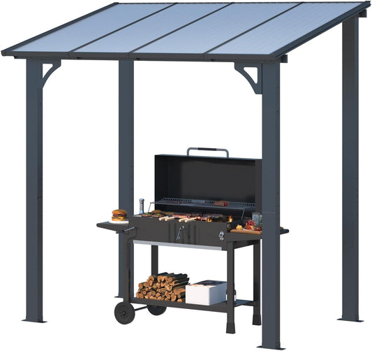 AECOJOY 5' x 8' Hardtop Gazebo Outdoor Aluminum Pergola For Garden, Patio, Backyard-Black