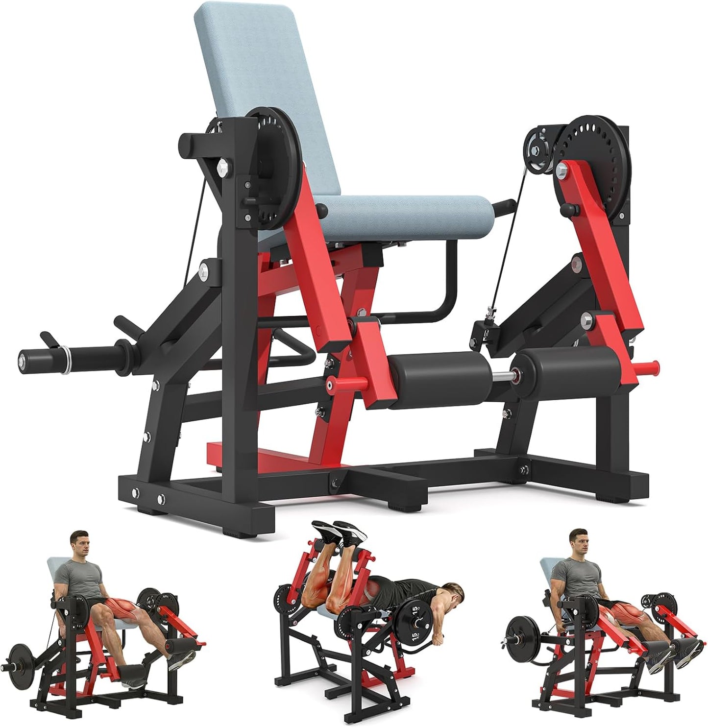 YODOLLA Convertible Leg Extension & Lying Leg Curl Machine, Unilateral Bilateral Lower Body Workout Equipment for Home Gym