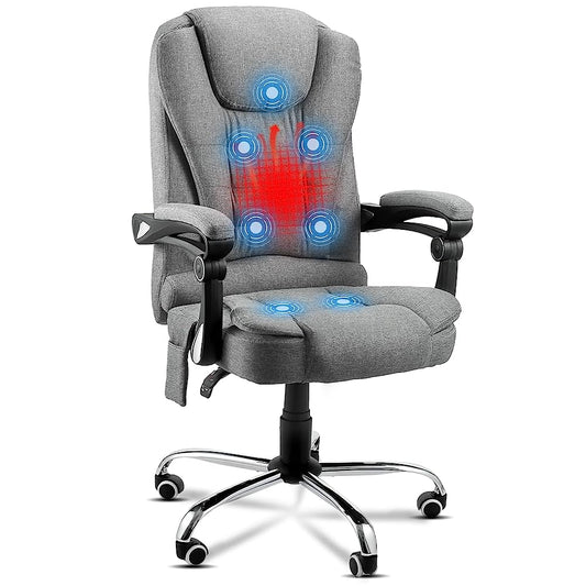 YODOLLA Heated Massage Office Chair Ergonomic Reclining Computer Chair High Back Desk Chair Ergonomic Fabric Office Chair For office,Grey