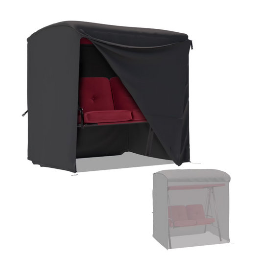 YODOLLA Outdoor Swing Cover 2 Seater Waterproof Swing Cover Outdoor Furniture Covers Patio Porch Swing Covers, Black