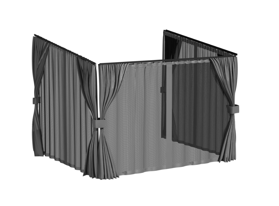 YODOLLA 10x8 Gray Curtain and Mosquito Netting Set for Gazebo