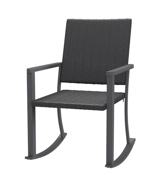 YODOLLA Patio Dining Chair (1pcs), Outdoor Rattan Firepit Patio Chair with Armrests and Metal Frame, All-Weather Outdoor Furniture for Backyard Deck Garden