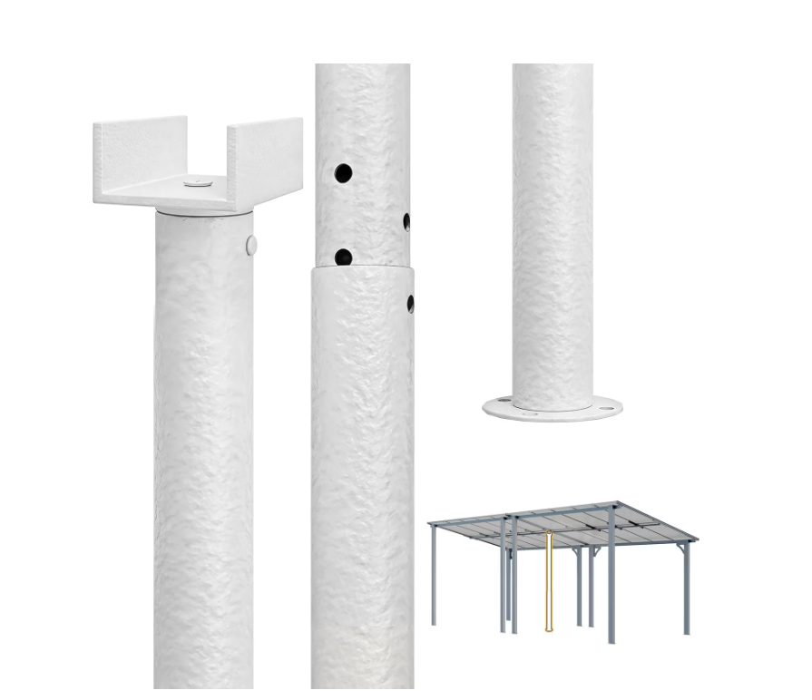 YODOLLA Universal Support Post for Lean-to Gazebo, Adjustable Steel Tube for Extra Stability