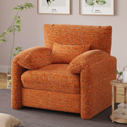 YODOLLA Oversized Accent Chair for Living Room, 36.2'' Chenille Mid Century Reading Chair in Orange