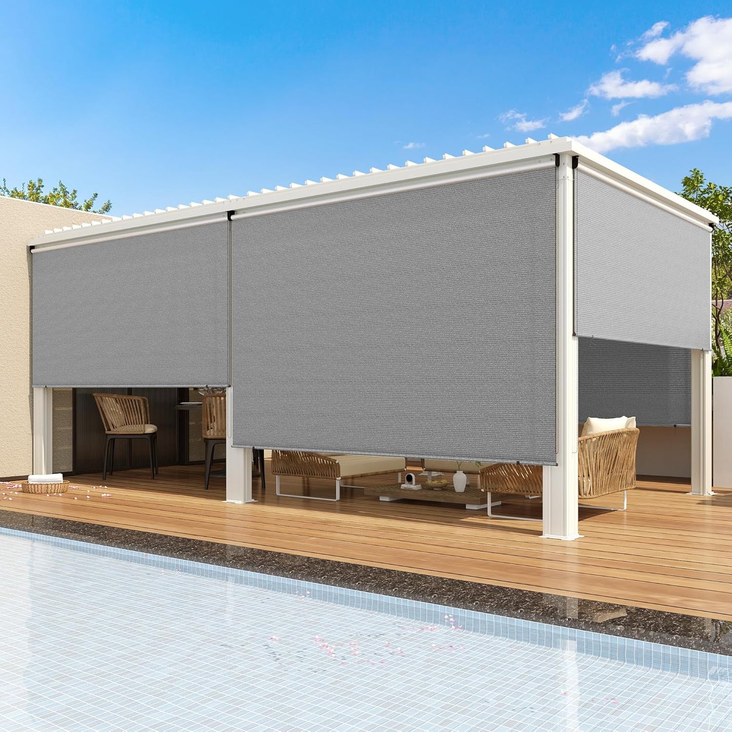 AECOJOY 10' x 10' Wood Gazebo, Outdoor Heavy Duty Wooden Pergola on Clearance, Patio Lean to Hardtop Awnings