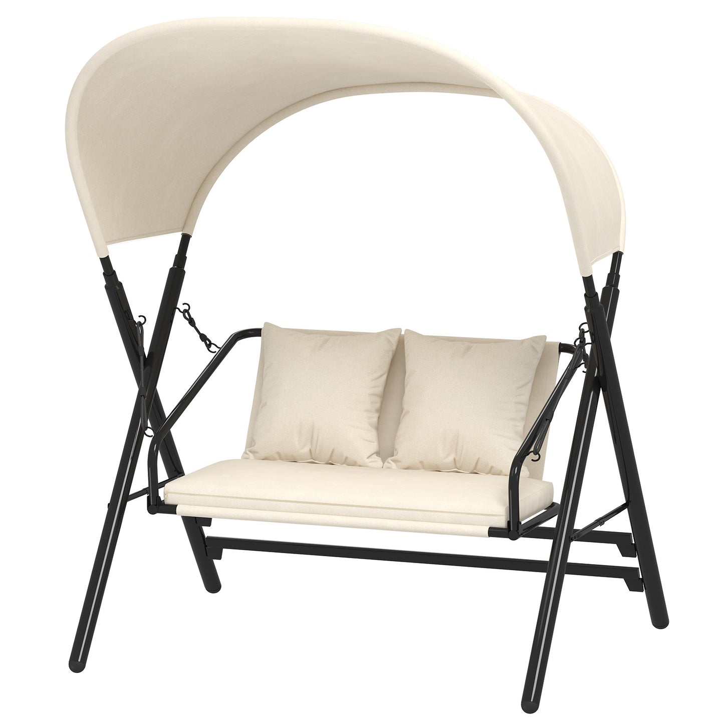 AECOJOY 2 Persons Outdoor Patio Canopy Steel Porch Swing Chair with Canopy